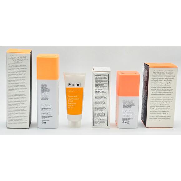 Drunk Elephant C-Luma Serum, C-Tango Eye Cream, Murad Essential-C Day Crm SPF 30 - Picture 3 of 7